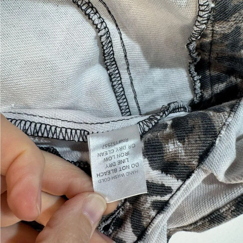 Kittenish Leopard Print Paper Bag High Waist Wide Leg Jeans Belted Size Medium - Image 6