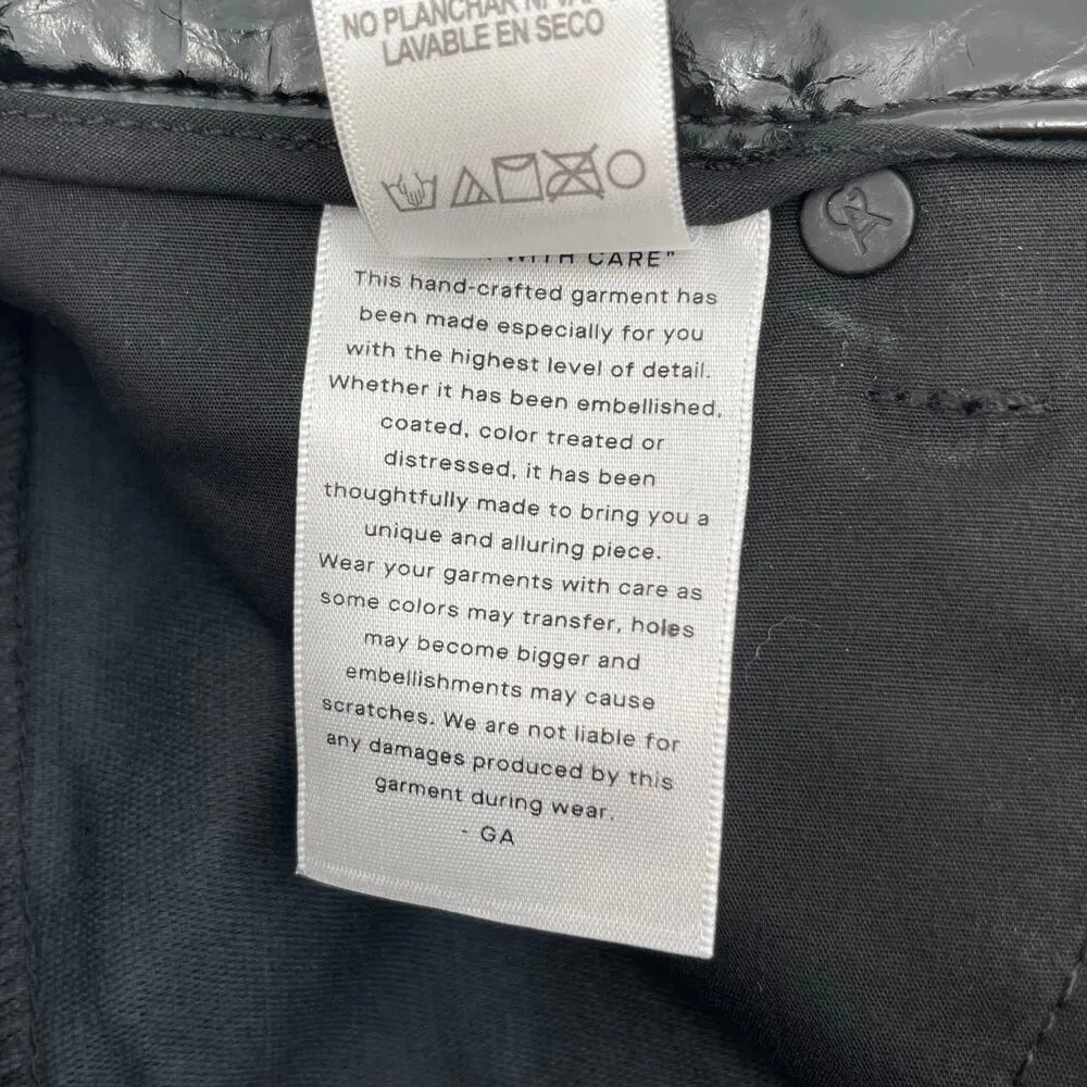 GOOD AMERICAN Pants 00/24 Faux Leather Black Crinkled Crinkle Good Classic NWT - Image 16