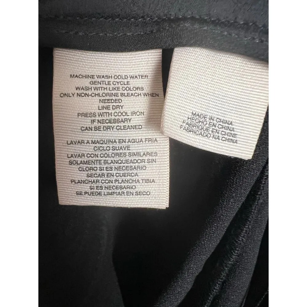 Rachel Rachel Roy Black Split Wide Leg Satin Trouser Slack Pants Sz 10 NWT - Image 9