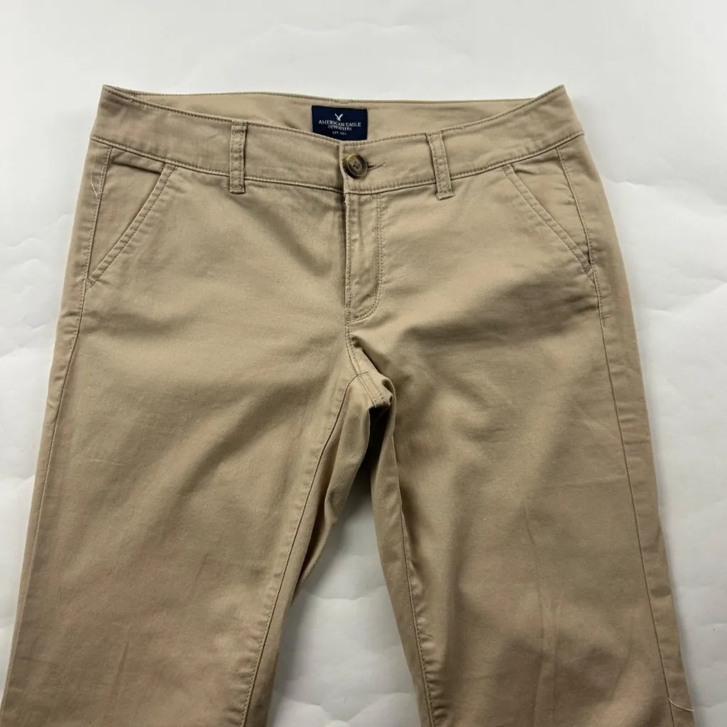 LONG American Eagle Tan Stretch Canvas Kick Boot Pant 6L - Image 2