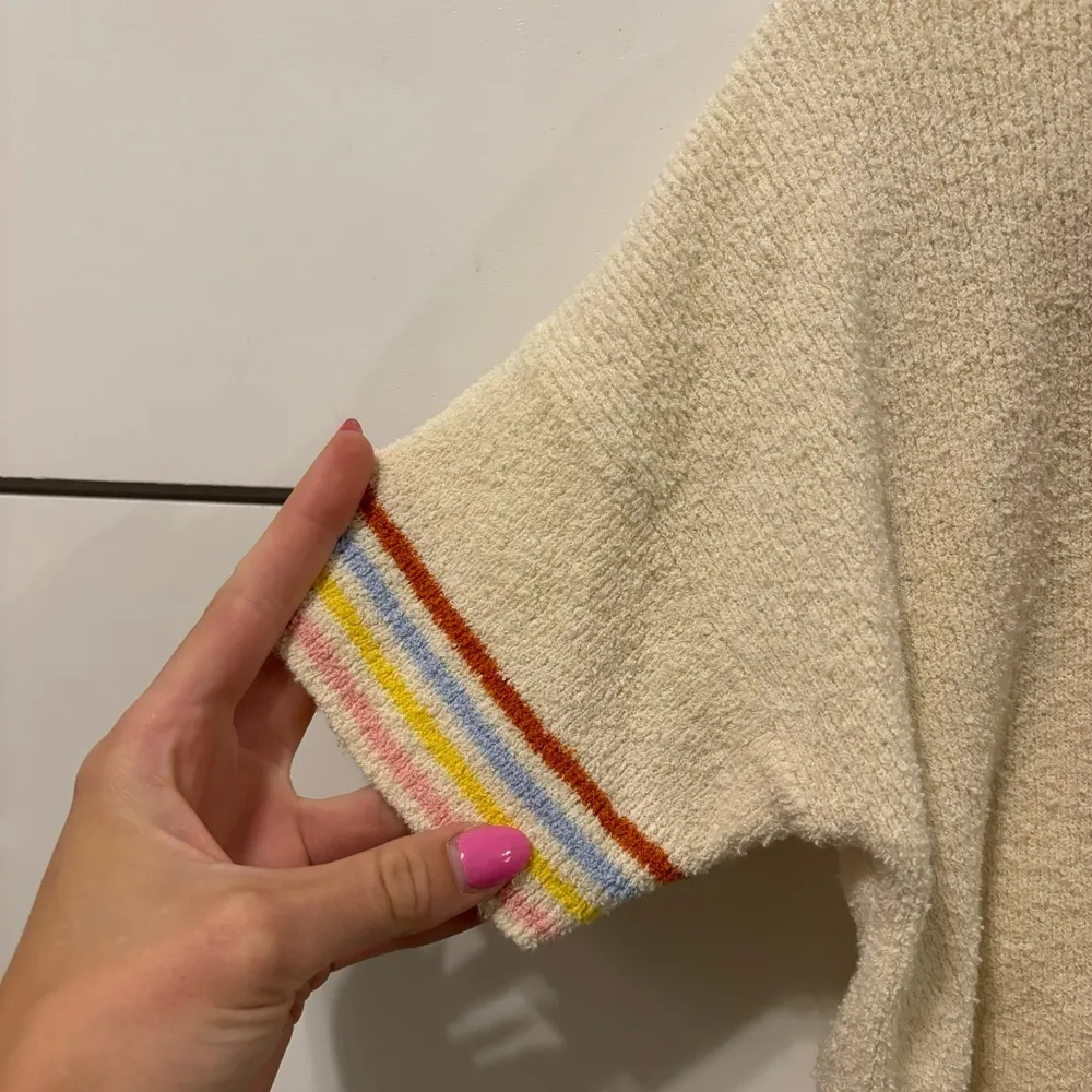 Madewell Henley Sweater Tee in Rainbow Stripe - Image 3