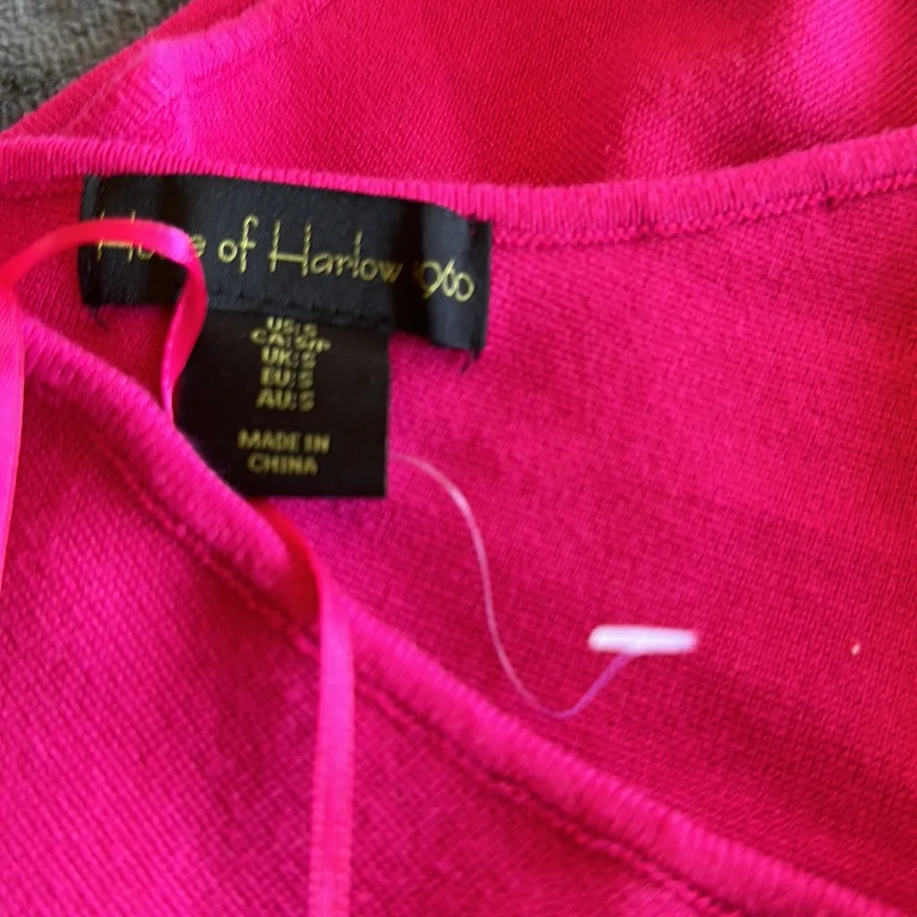 NWOT House Of Harlow X Revolve 1960 One Shoulder Ribbed Stretch Crop Top Pink - Image 5