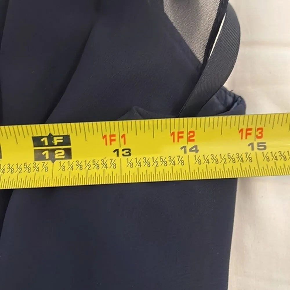 Morilee Madeline Gardner Navy Blue Gown Womens 2 High Halter Chiffon A - Image 5