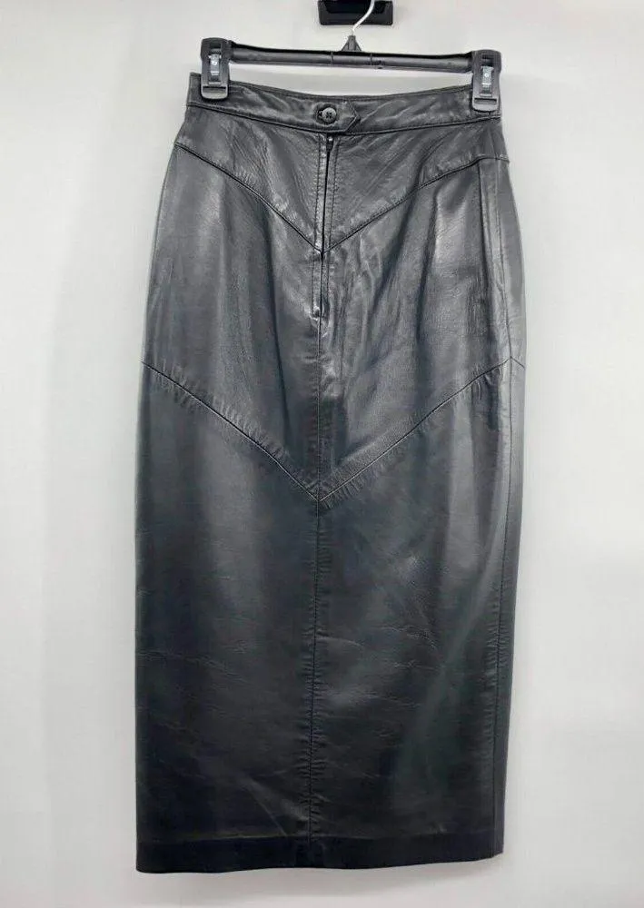 Siena Leather Skirt Womens 6 Used Black - Image 14