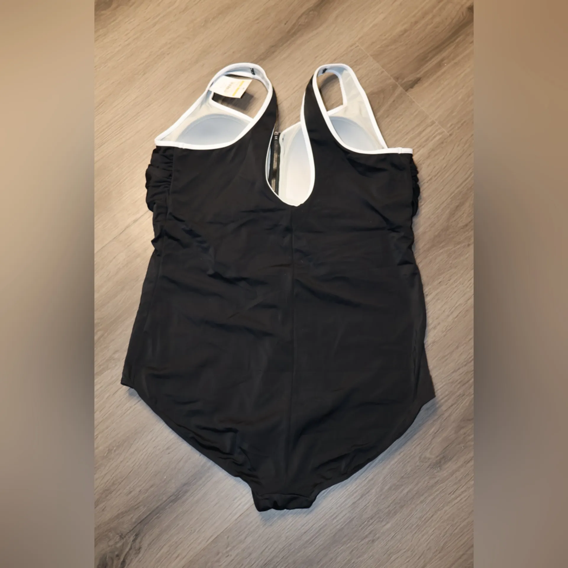 DELIMIRA Women's One Pcs Plus Size Swimsuit Tummy Control Front Zipper Swimwear - Image 10