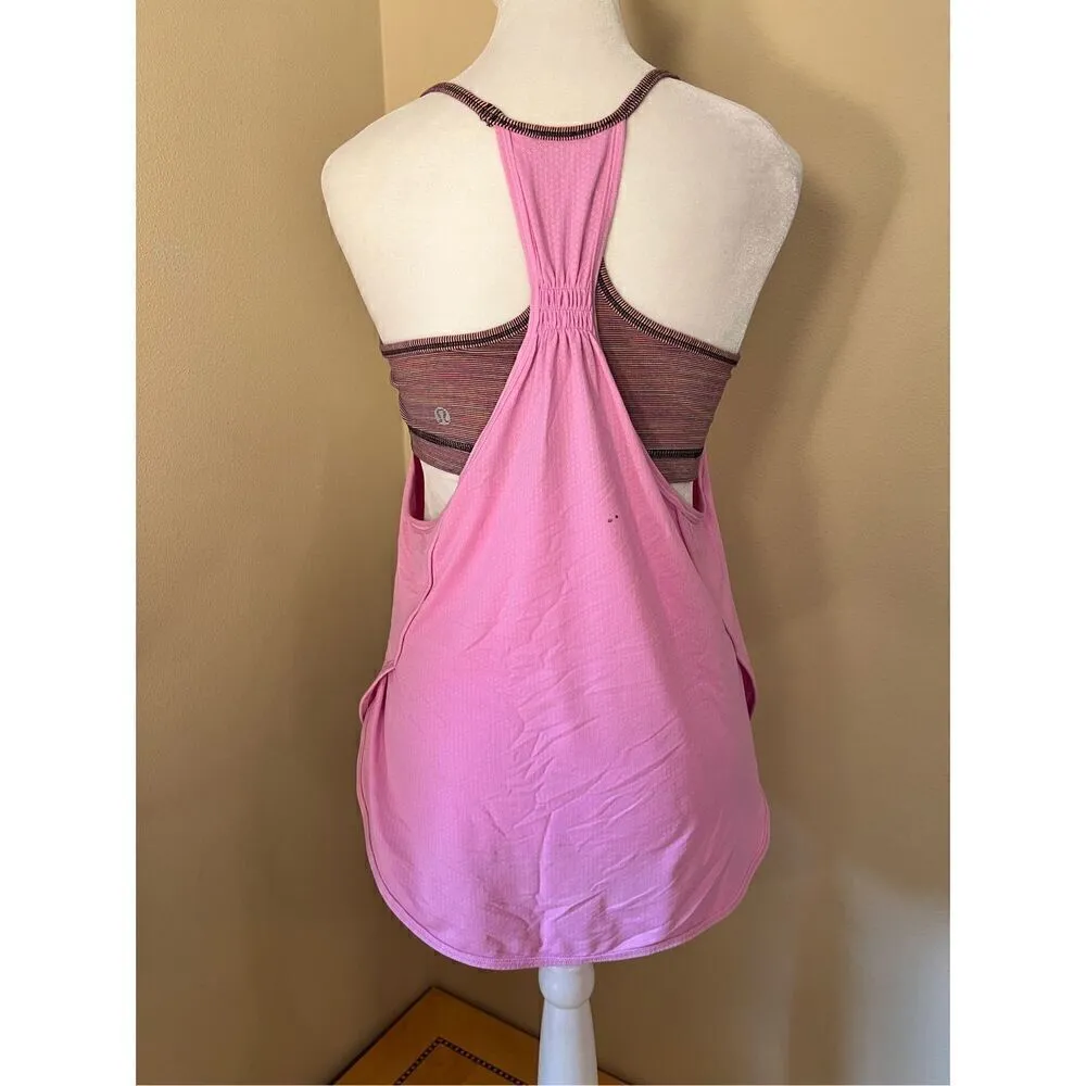 Lululemon Vintage Pink Tuck Me In Athletic Tank Top Size 4 - Image 2