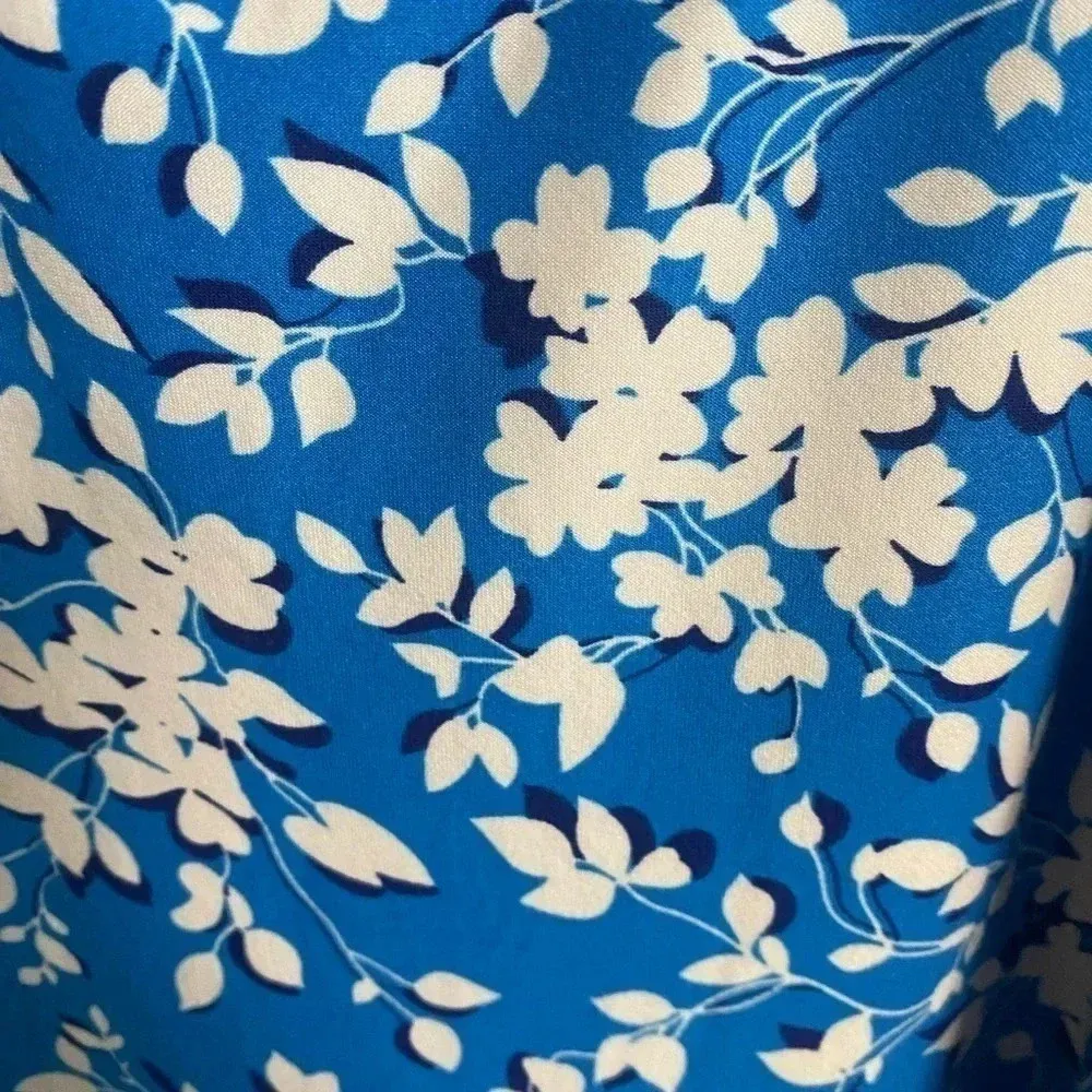 Draper James Floral Ruffle Hem Dress Blue White Size XXL Sleeveless Tank - Image 6