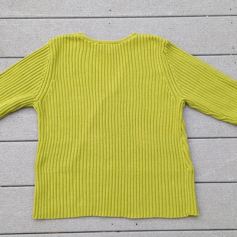 Norton McNaughton V-Neck Ribbed Cable Knit Sweater - Image 9