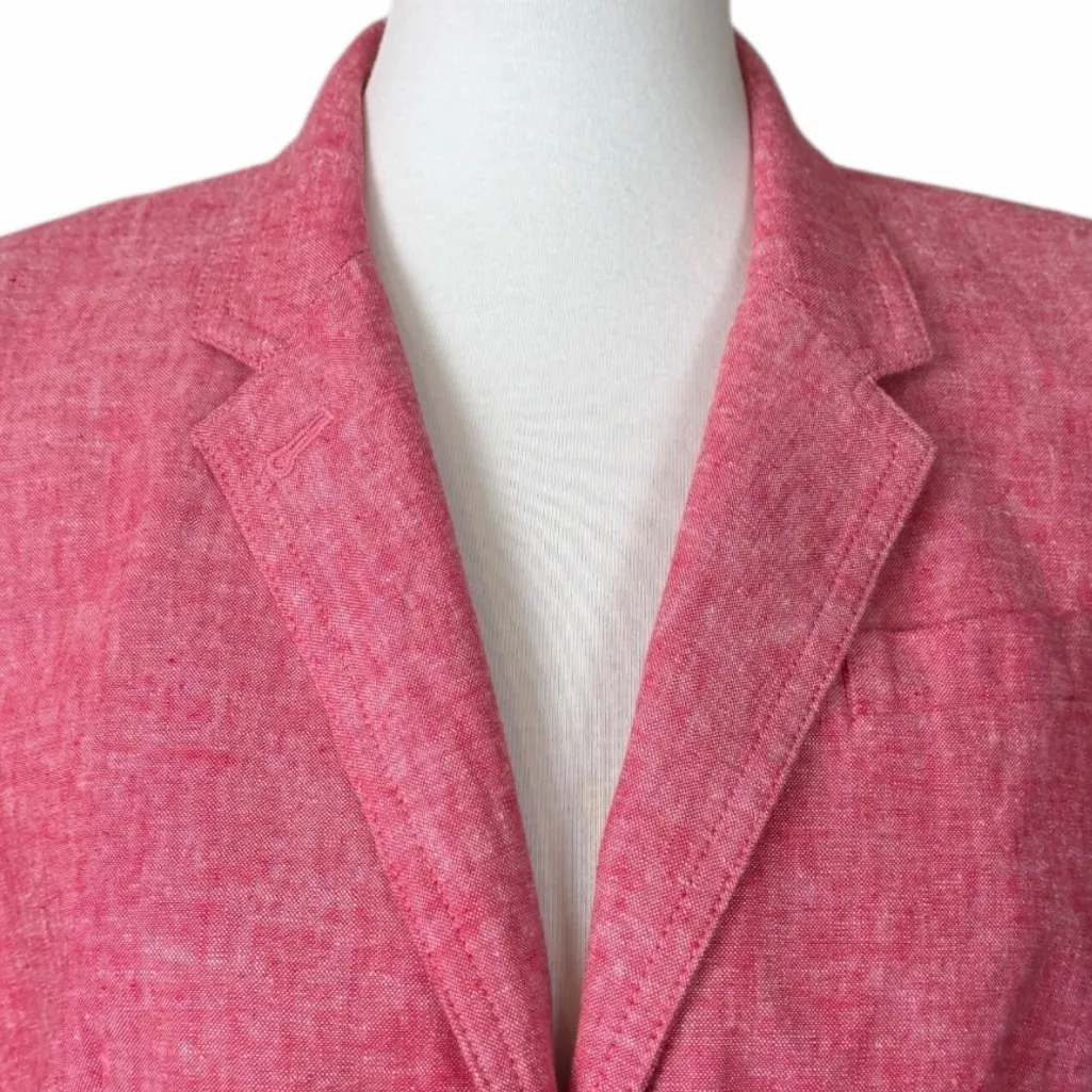 J.Crew Schoolboy Blazer Tailored Linen Blend Pink Rose Heather Women’s Size 12 - Image 10