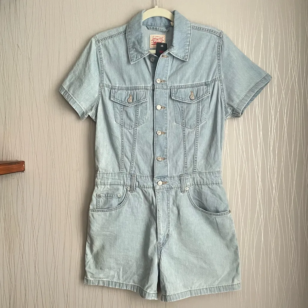 Levi's Women's Denim Jean Romper Size Medium - Image 4