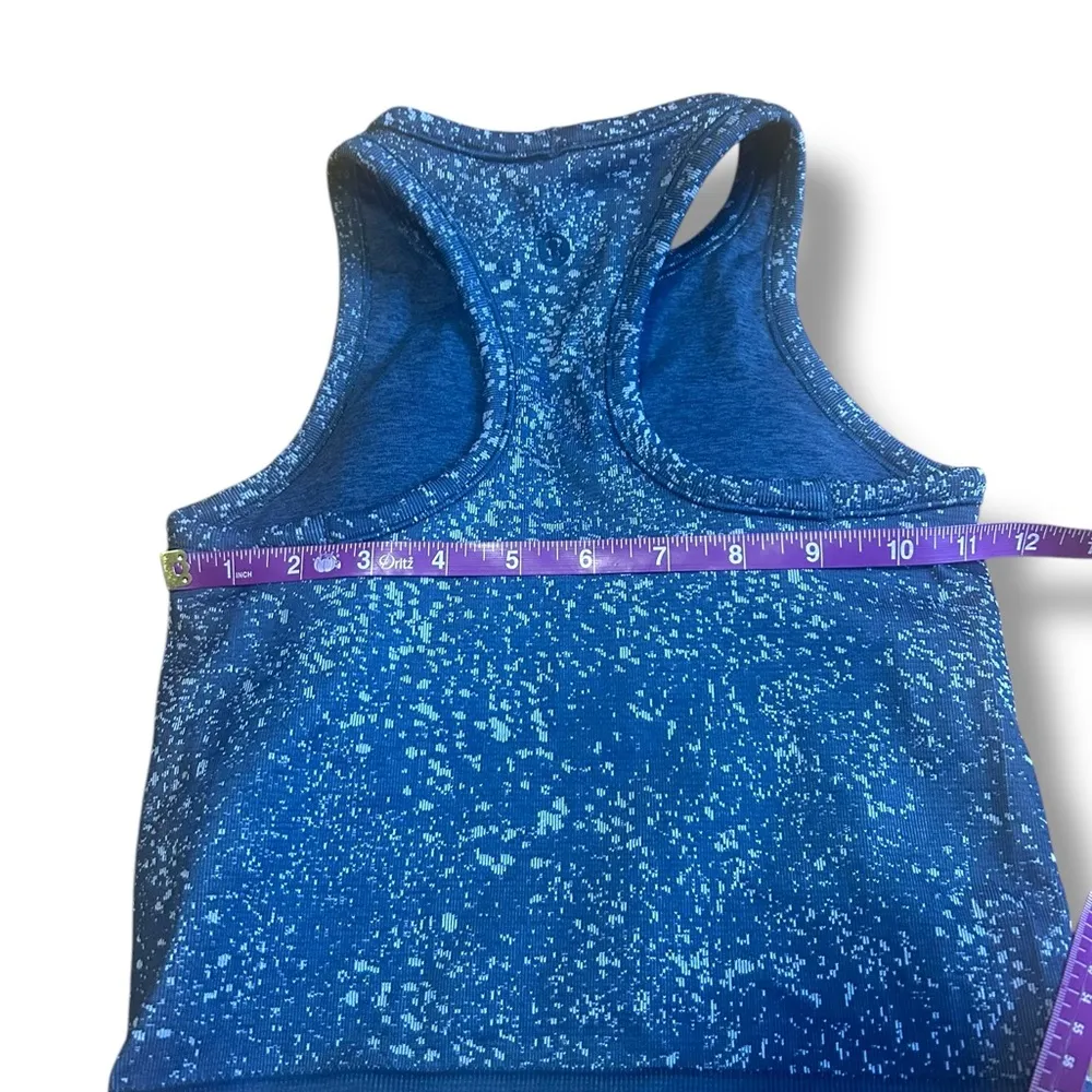 Lululemon Ebb to Street Cropped Racerback Tank Distorted Noise Blue Size 2 - Image 8