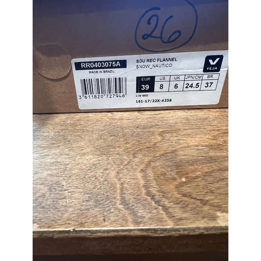 Veja SDU Rec Flannel Snow Nautico RR0403075A Women’s Sneaker Size 8 (39) - Image 7