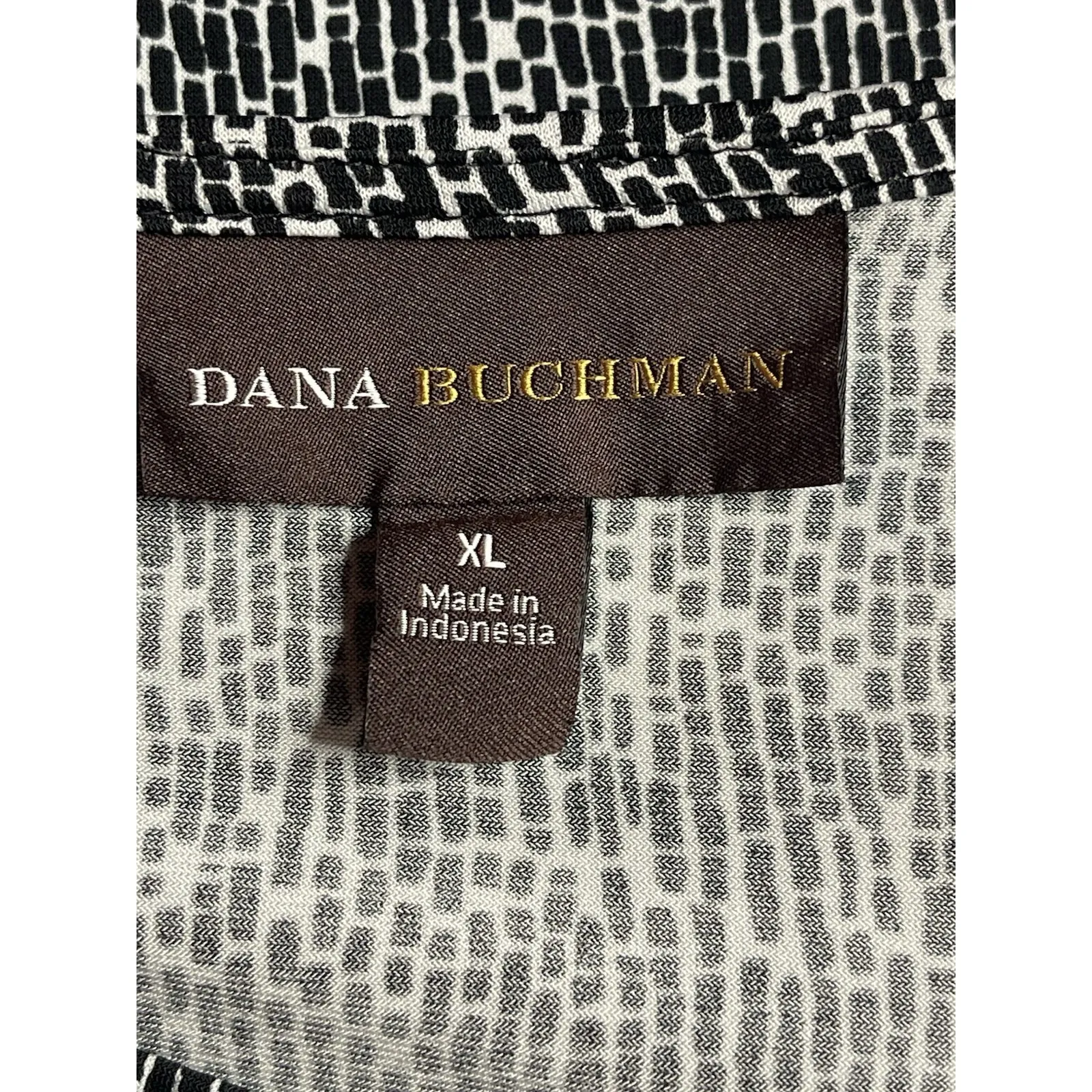 Dana Buchman Women's Gray Black 3/4 Length Sleeve Blouse XL Bin11 - Image 2