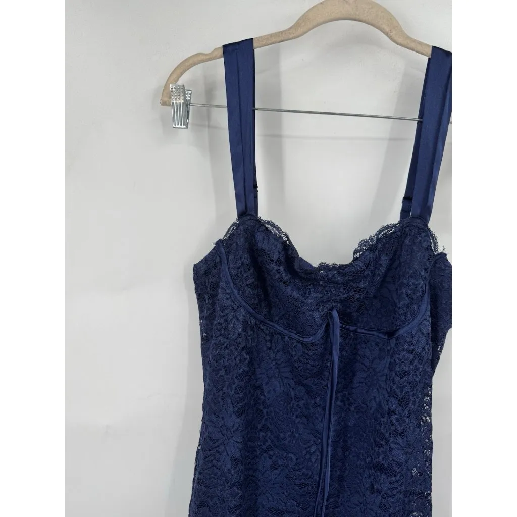 Thirty/Thirty Lace Fairy Whimsical Maxi Dress Women XL Blue Whimsigoth Milk Maid - Image 7