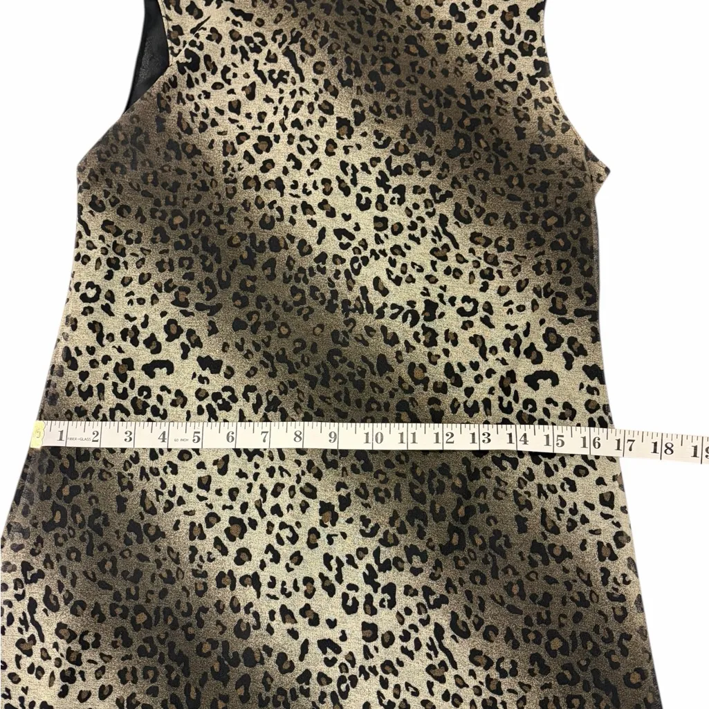 VTG Kathie Lee Collection Chico Forest Olive Leopard Maxi Dress Small Artsy 90’s - Image 9