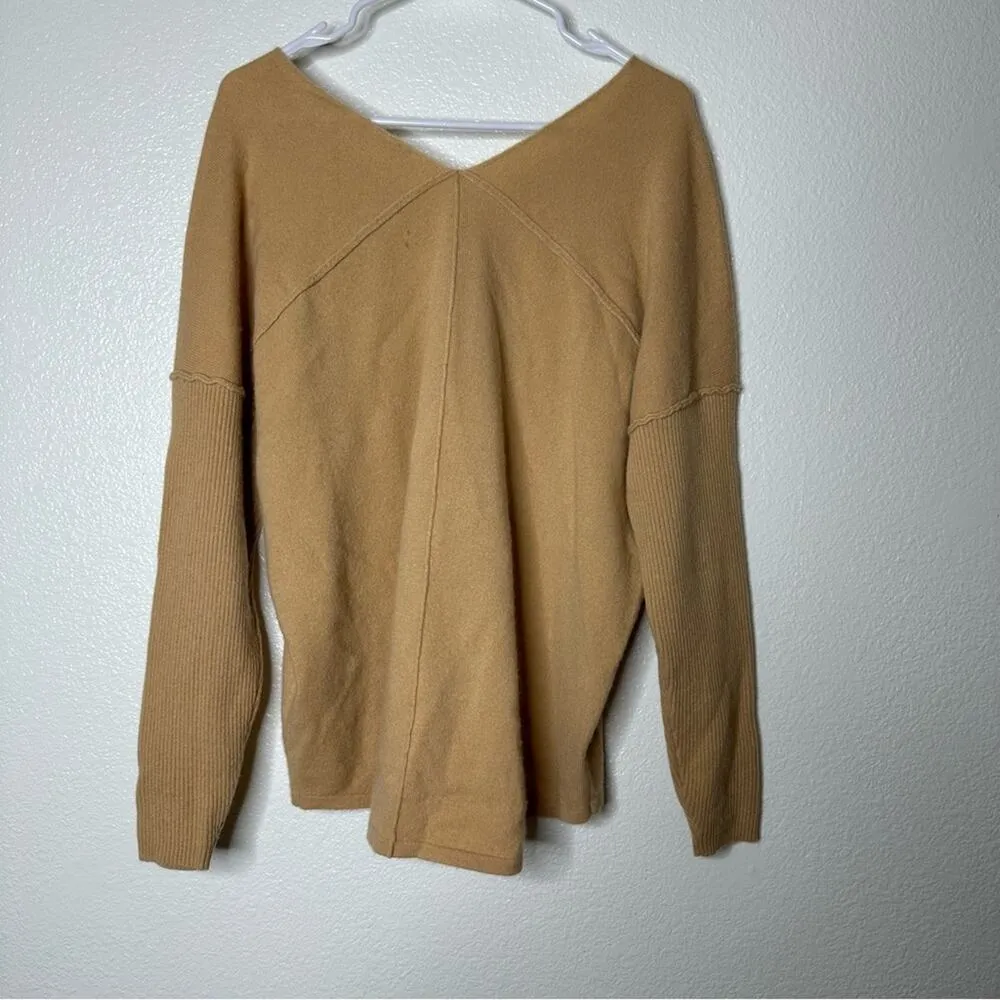 Soft Surroundings Etta 100% Cashmere V-Neck Ribbed Sleeve Sweater Medium - Image 3