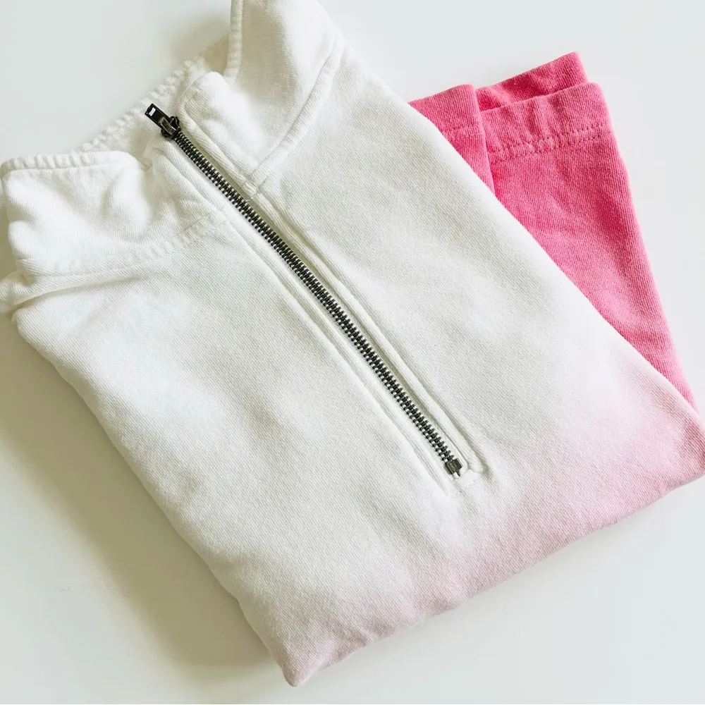 Z Supply Dip Dyed Ombré Zip Neck Sweatshirt Med - Image 2