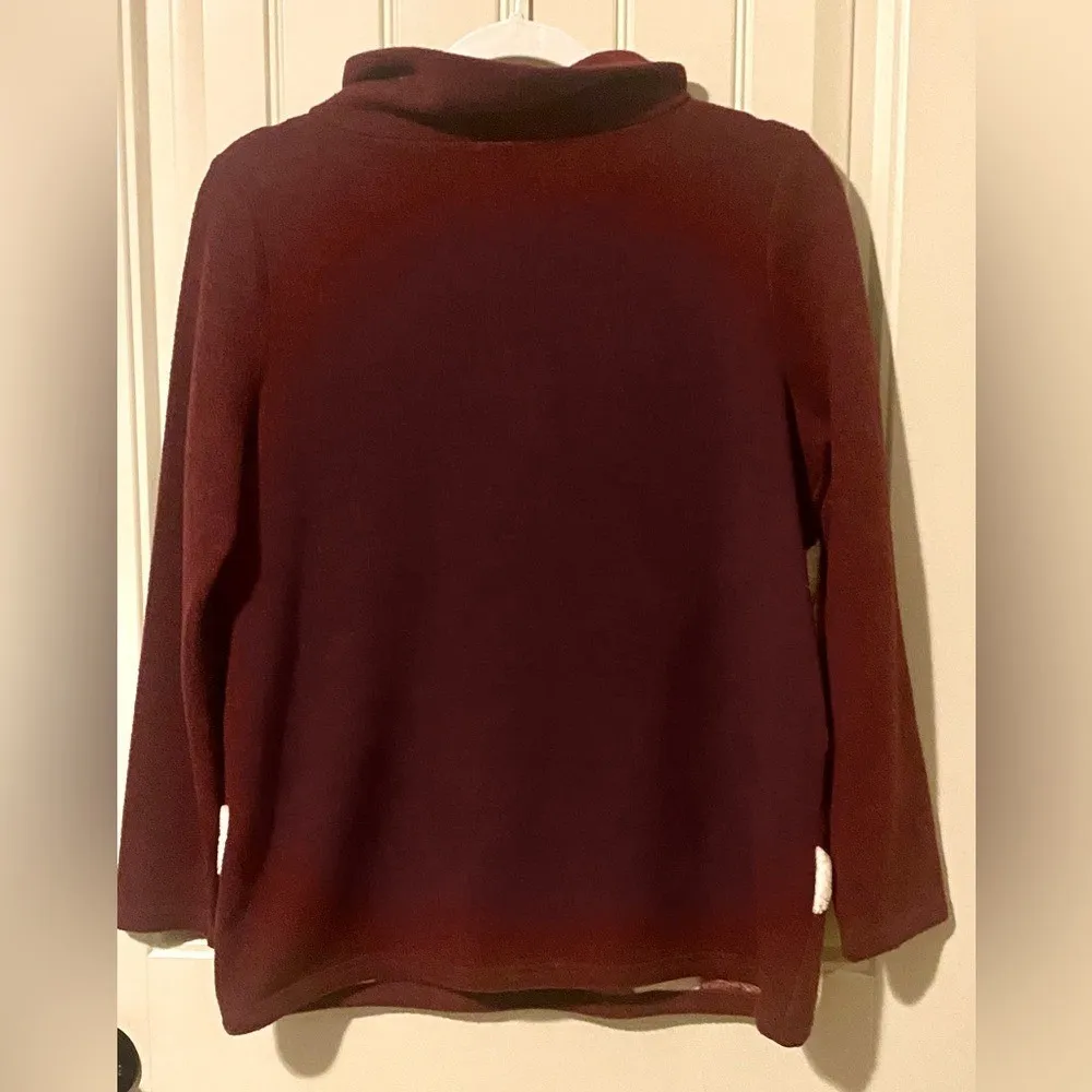Trisha Tyler Maroon/White Polka Dot Sweater Red Size undefined - Image 3