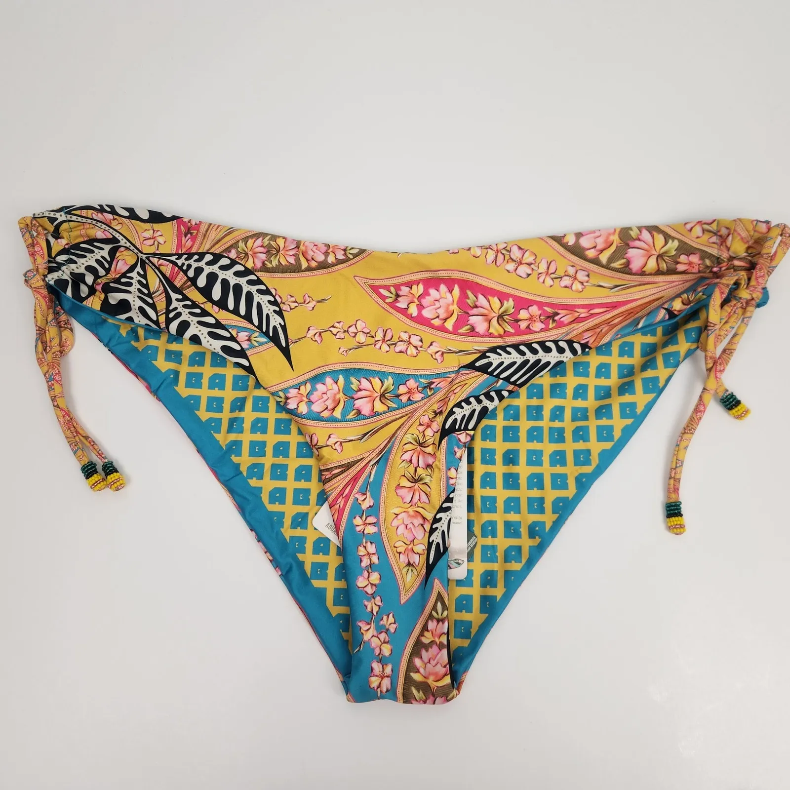 Agua Bendita Eda Bikini Bottom in Lula Print Yellow Size 3XL NWT - Image 2