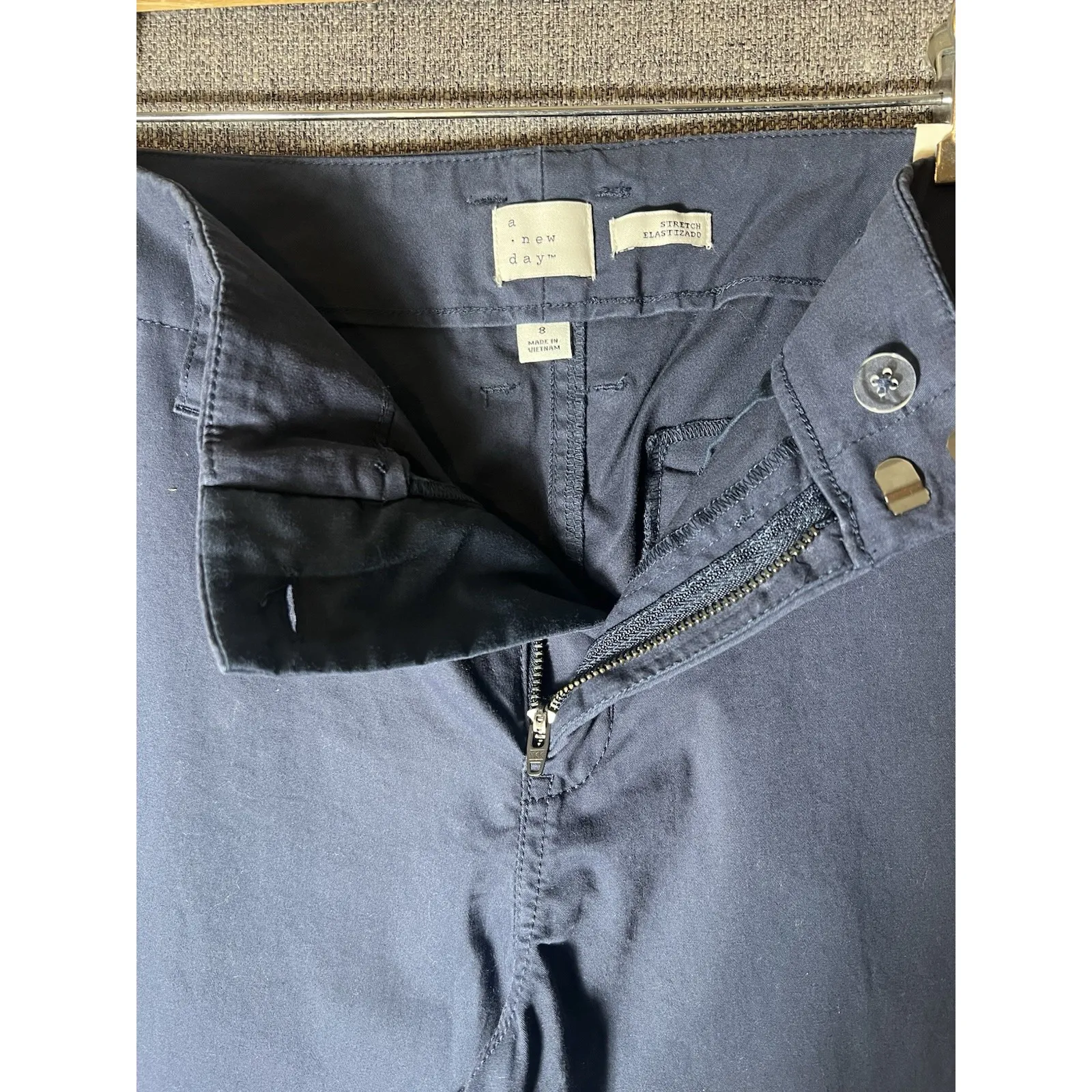 Women's A New Day Straight Leg‎ Chino Ankle Pants Blue 8 - Image 6