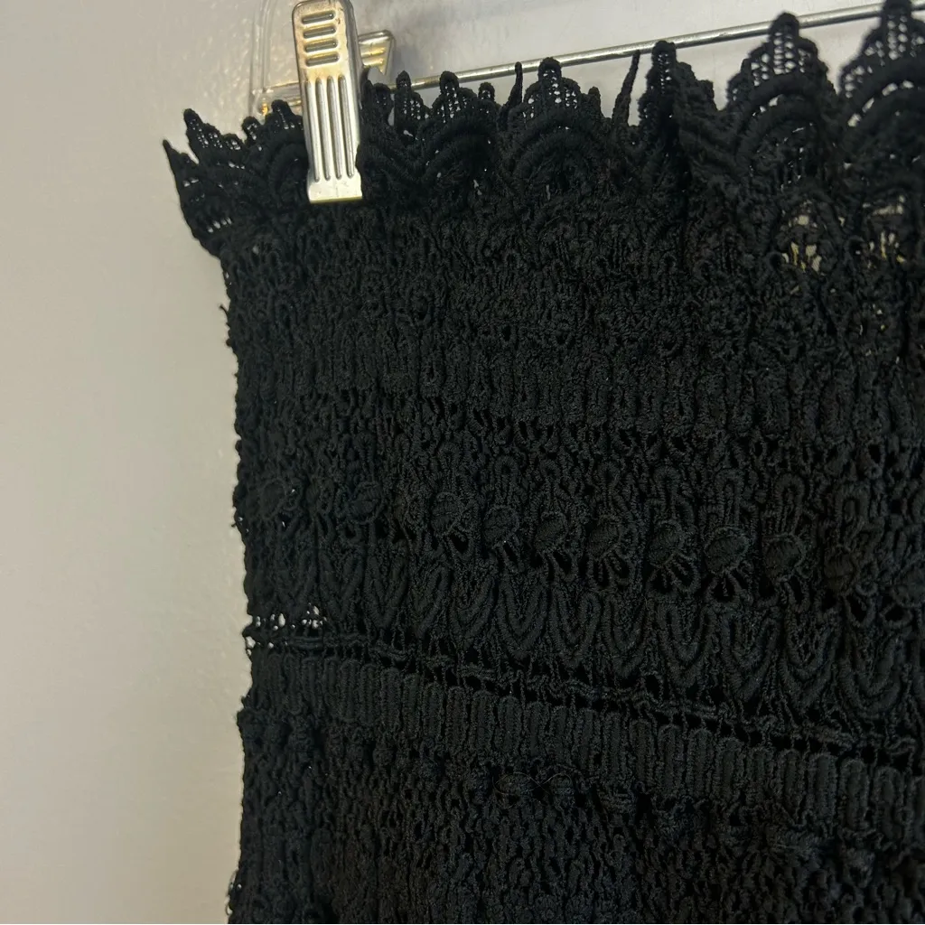 Waimari Vallarta Black Strapless Lace Crochet Guipure Mini Dress Size Medium - Image 5