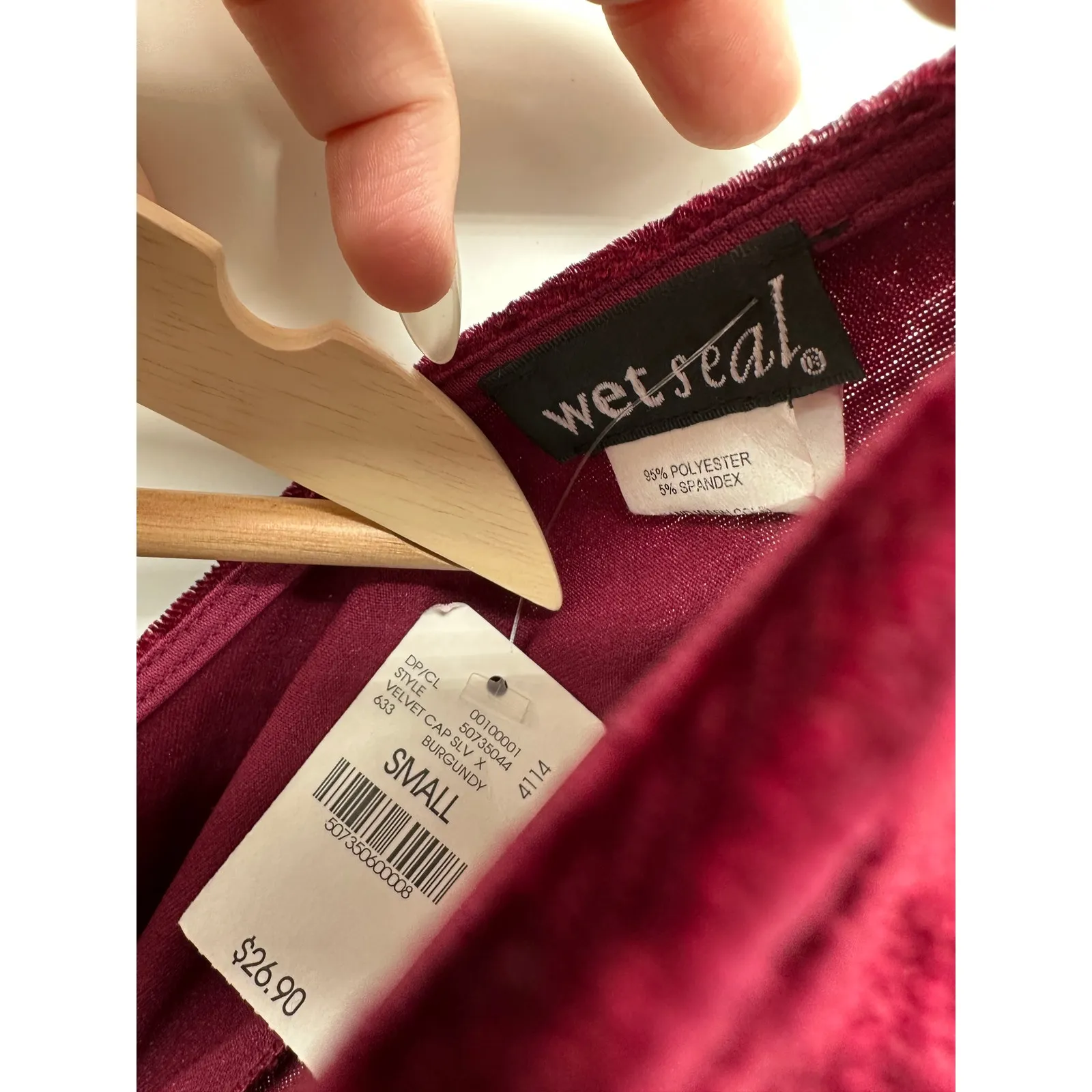 West Seal Womens Red Velvet Mini Dress Size S Mini Vampire Witchy Grunge NWT - Image 6