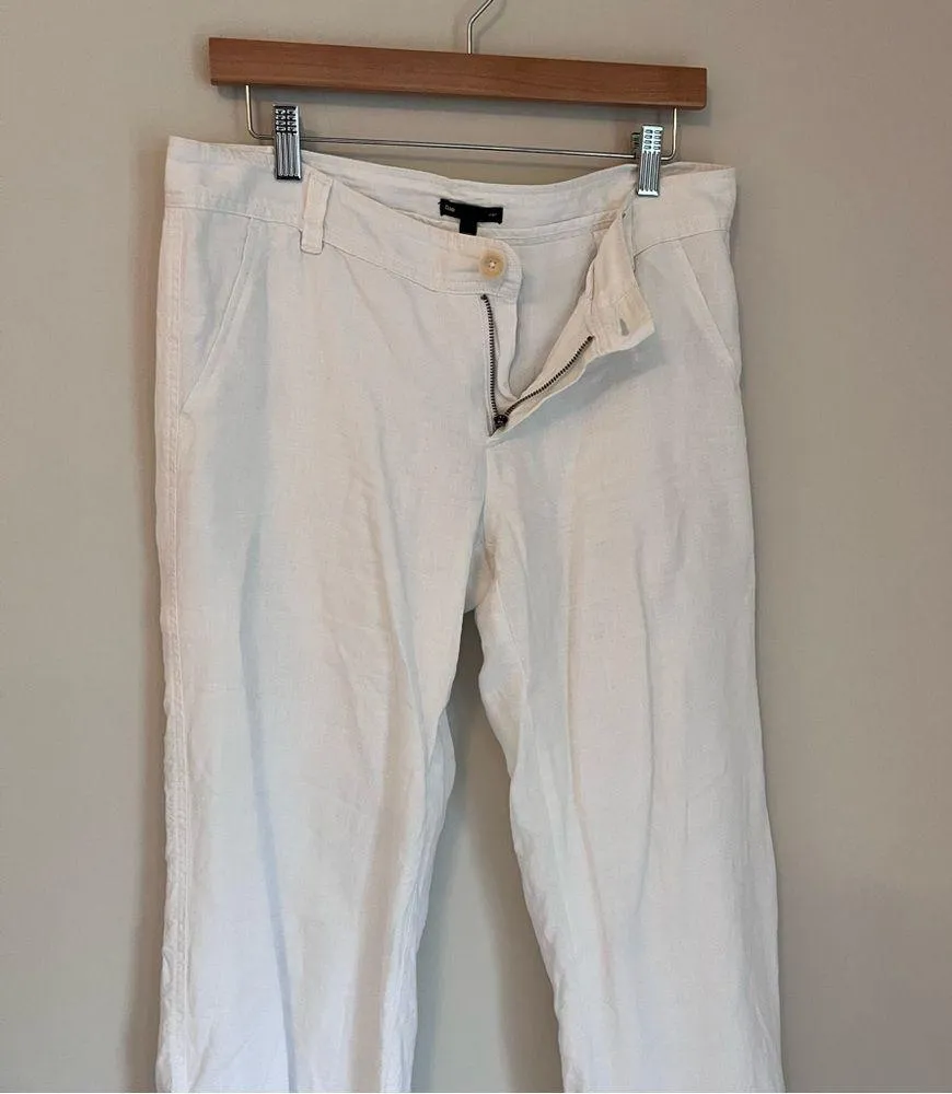 GAP White Wide Leg Pants Flowing Palazzo Style - Image 5