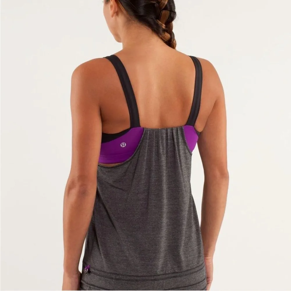 Lululemon Run: Back On Track Tank Top in Purple Grey Size 8 EUC - Image 2