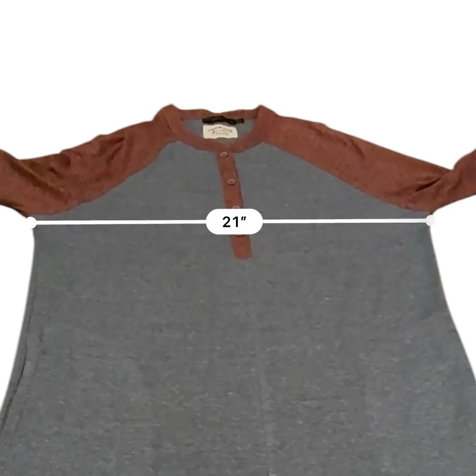 Prana Cozy Up Henley Vintage Blue Heather Raglan Half Sleeve Dress‎ Sz M Pockets - Image 12