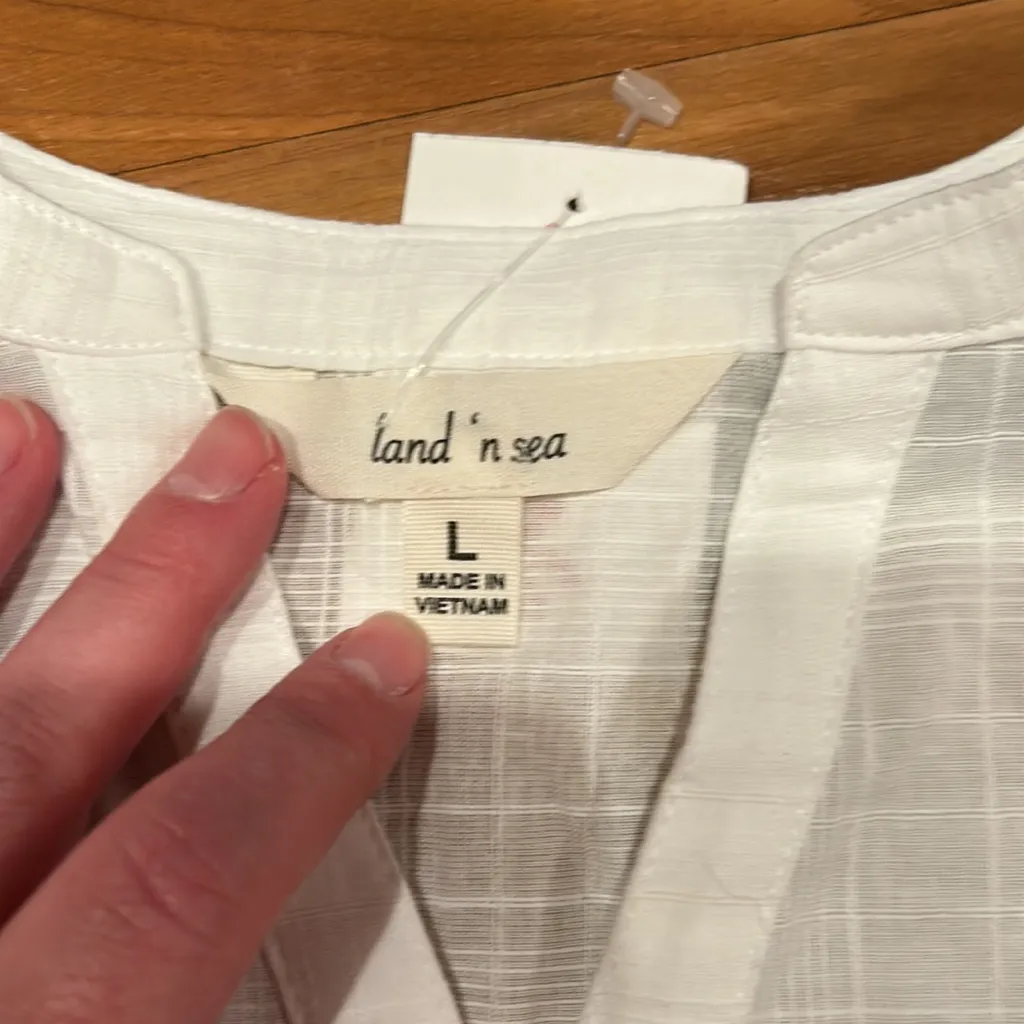 NWT Land ‘n‎ sea cotton top White Size L - Image 2