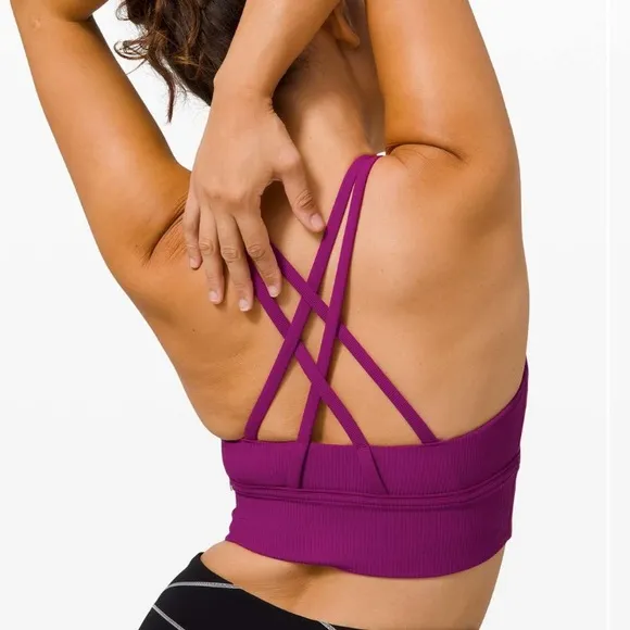 Lululemon Energy Bra Long Line Ribbed *Medium Support, B–D Cup
Deep Fuschia 6 - Image 2