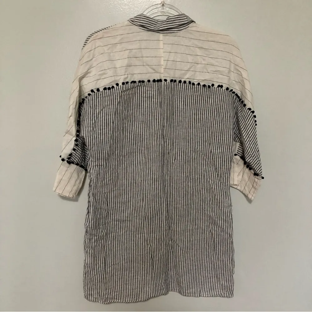 Zara Basic Linen Cotton Tunic Stripes XS - Image 2