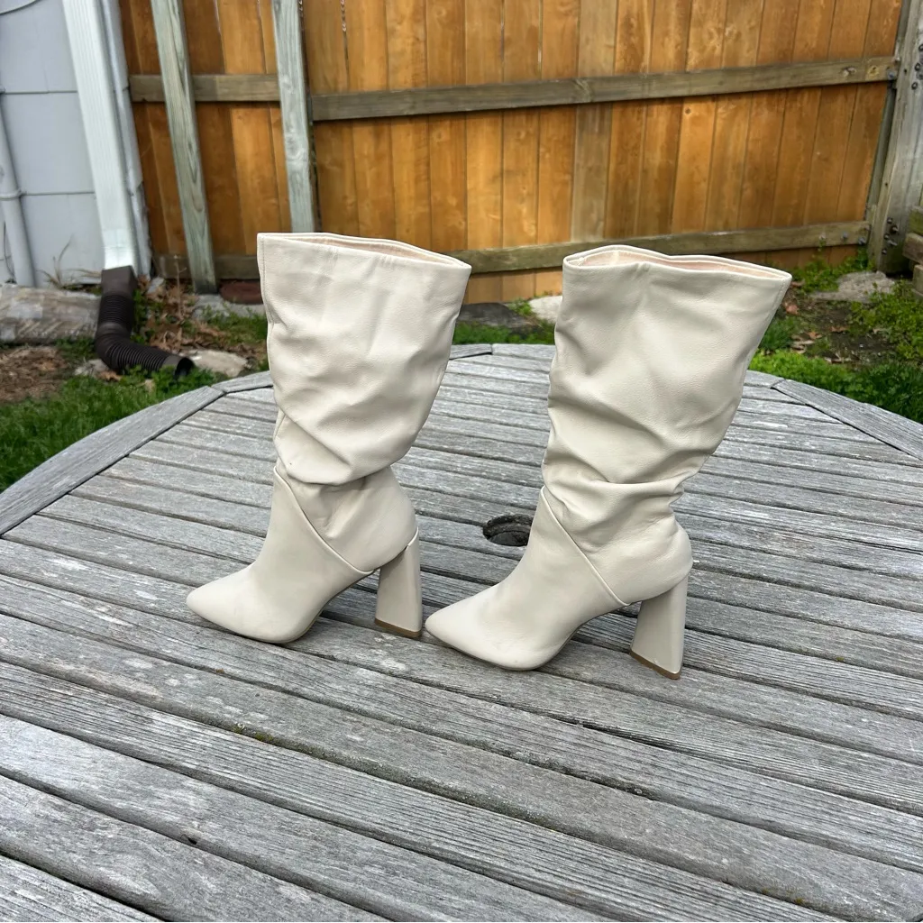 DV DOLCE‎ VITA Women's Wandah Slouch Dress tall Boots Ivory White size 6 - Image 5