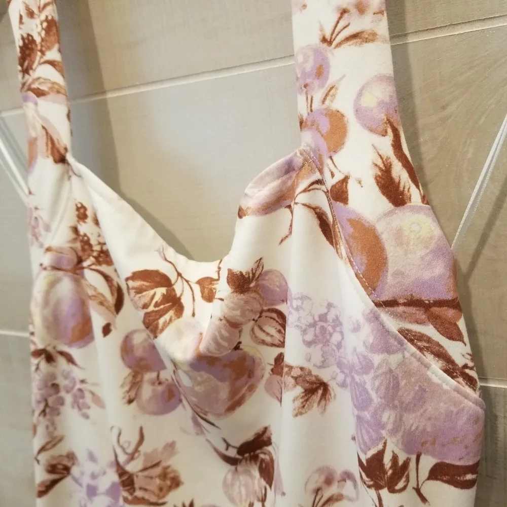 {S} Paige Nola Halter Thong Bodysuit Toille Fruit Grapes Strawberries Pears - Image 7