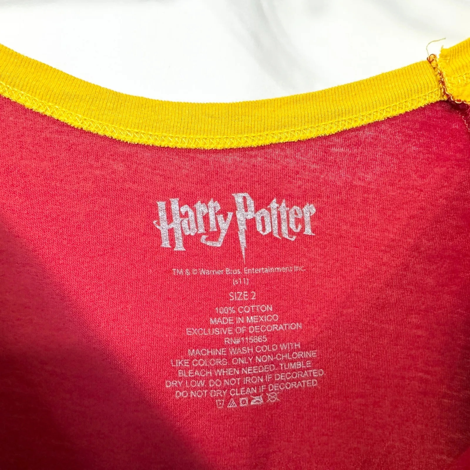 Torrid‎ Harry Potter Plus Sz 2X Top Gryffindor Crest Potter Red Gold Raglan 1017 - Image 9