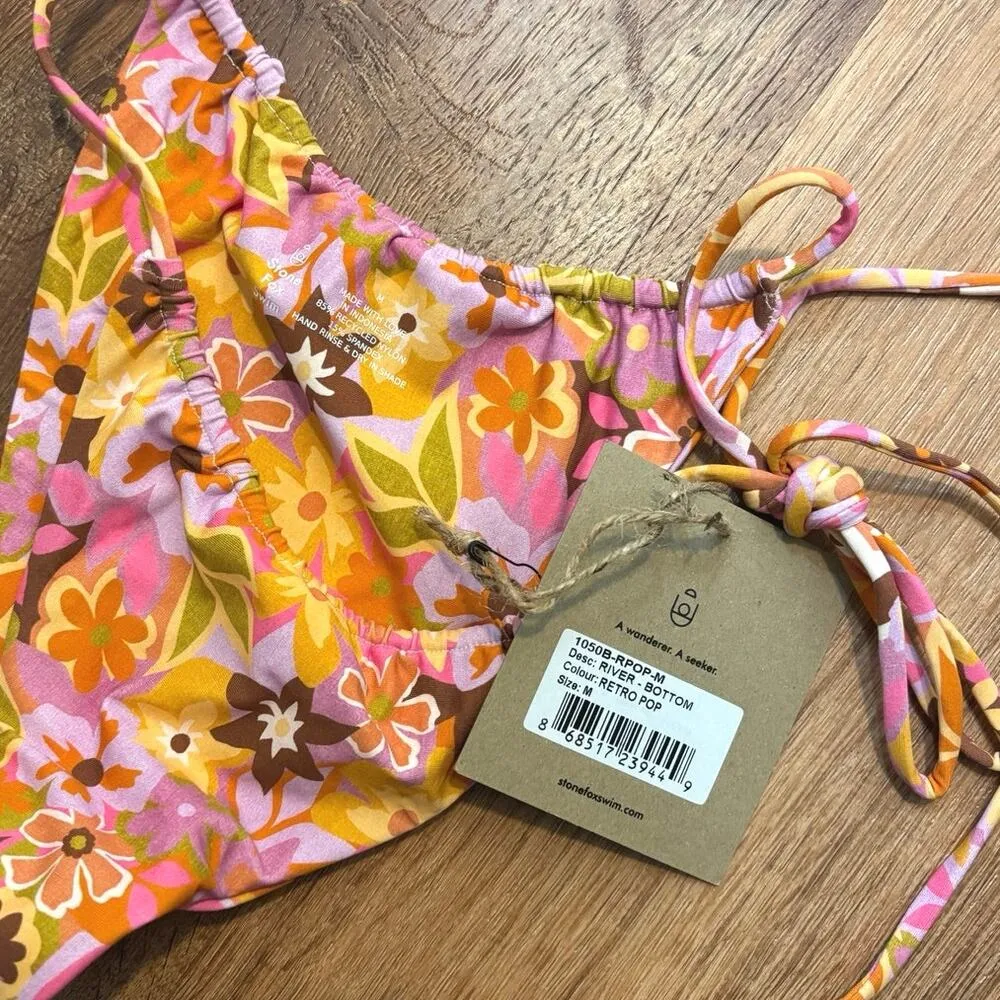 NWT Stone Fox Swim Retro Pop River Bikini Bottom Size Medium - Image 2