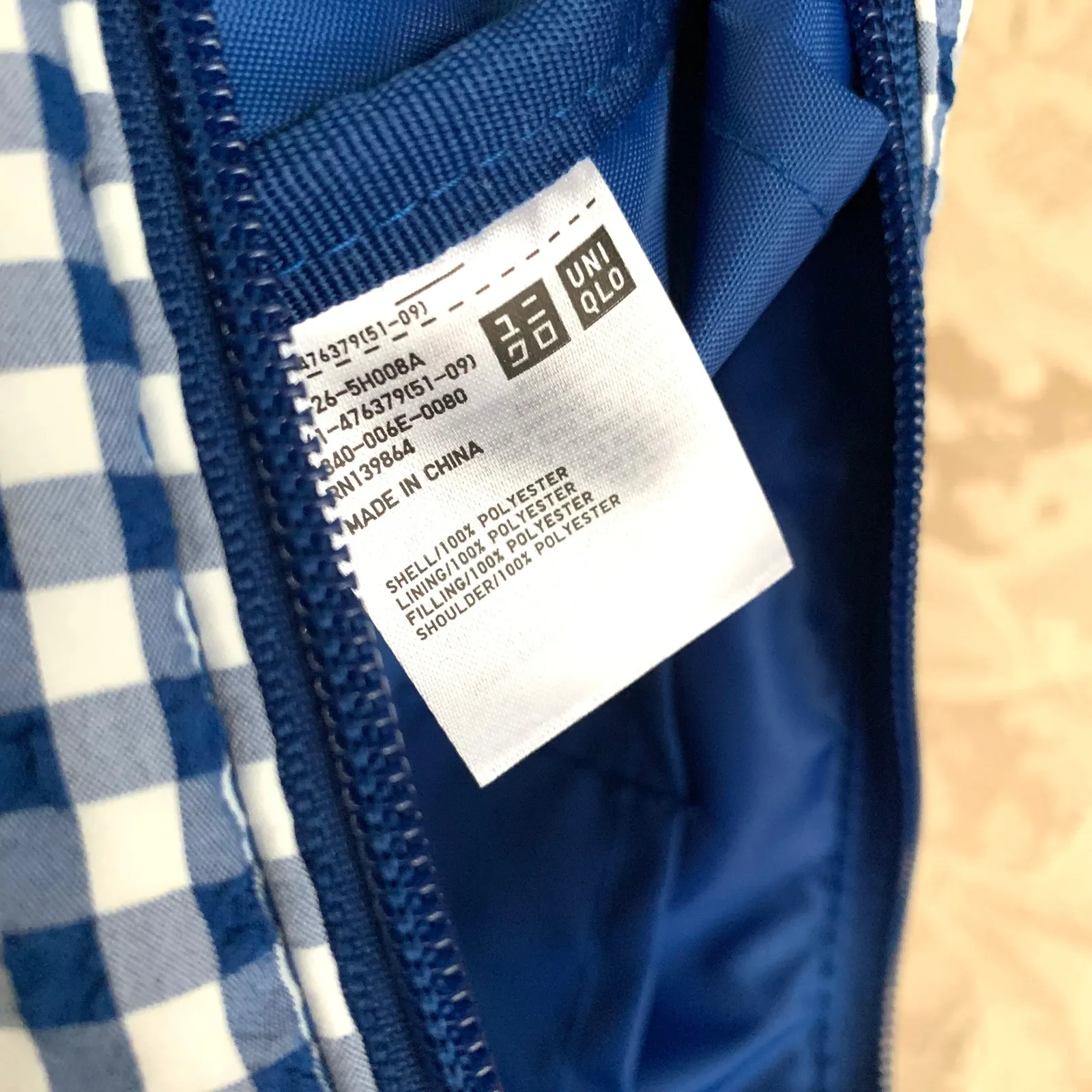 LAST ONE - Uniqlo Round Mini Shoulder Bag | Gingham Blue - Image 9