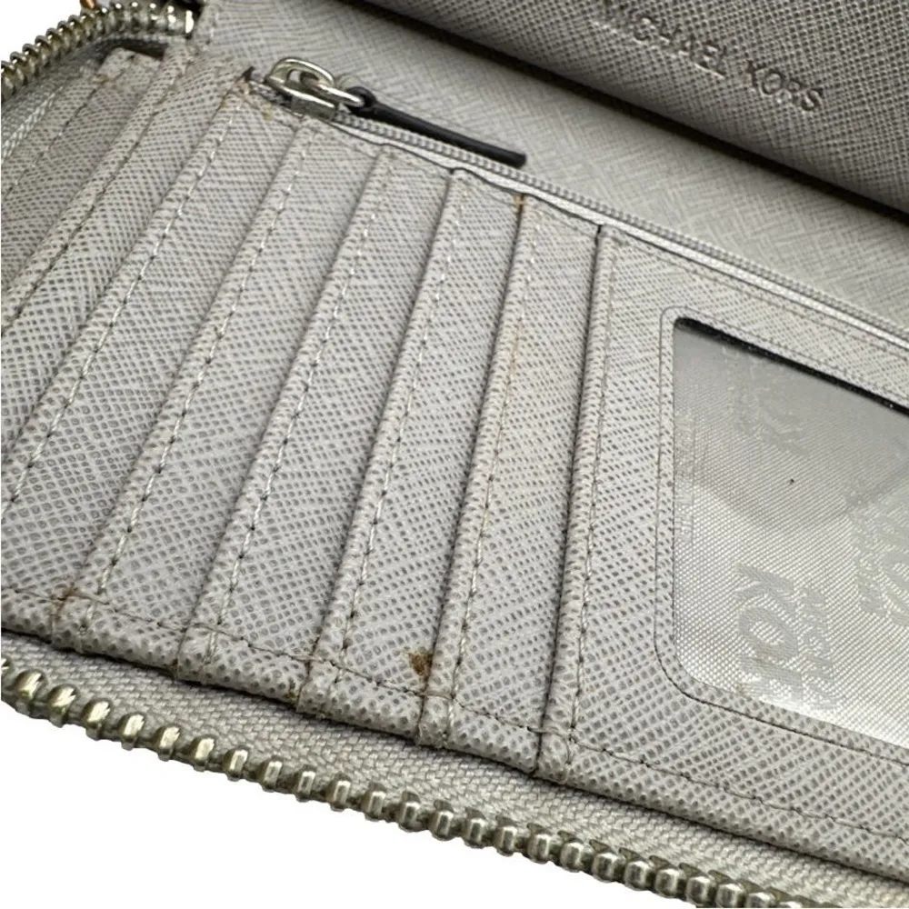 MICHAEL KORS Gray Zip Around Wallet - Image 8