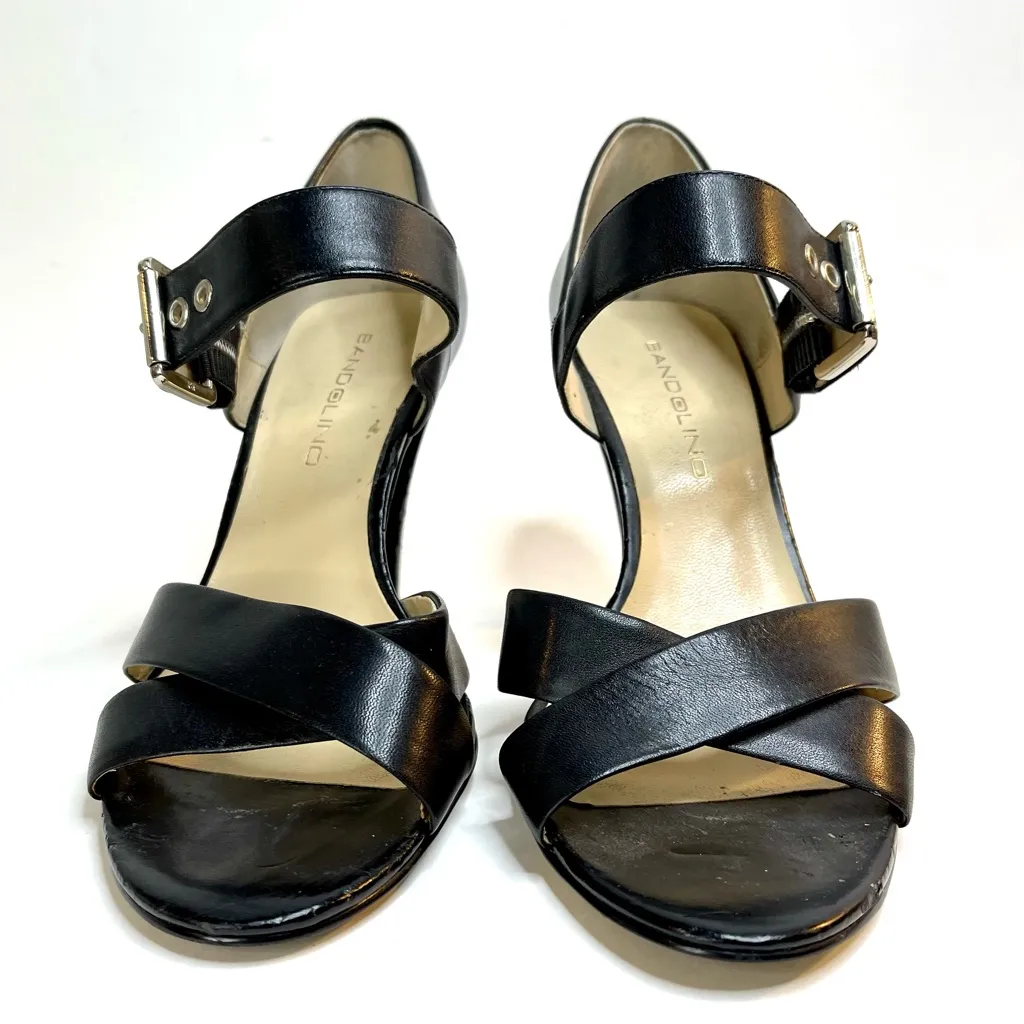 Bandalino Black Strappy Heels with silver side buckle sexy yet comfortable - Image 3