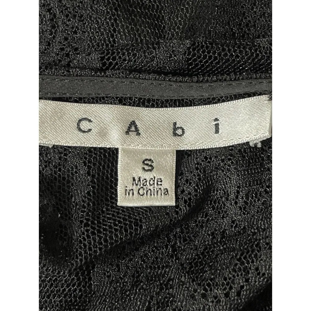 CAbi Women’s Size Small Sleeveless Round Neck Black Lace Date Night Blouse - Image 7