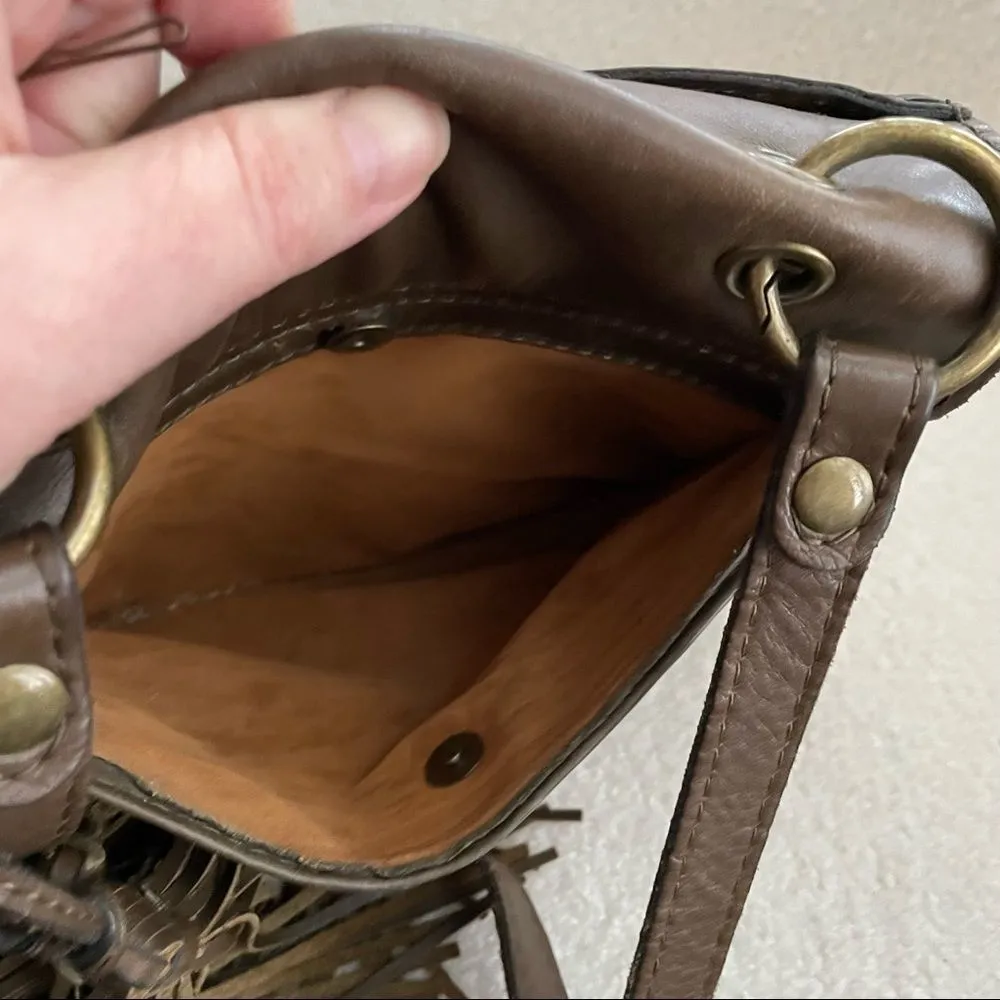 Patricia Nash Karissa Crossbody Italian Leather Purse Bag Brown - Image 9