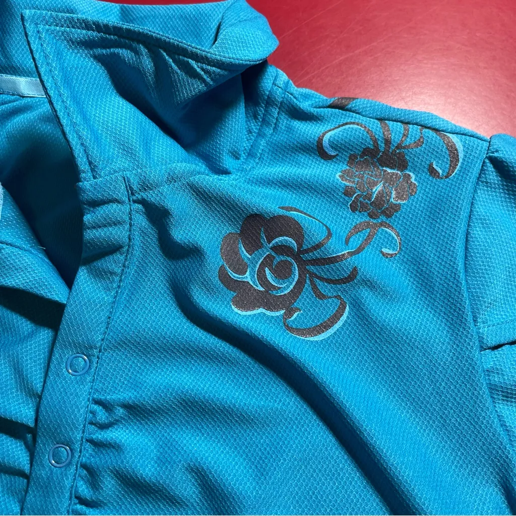 Athleta Polo Top Women’s Large Blue Active Golf Tennis Athletic Gorpcore sporty - Image 12