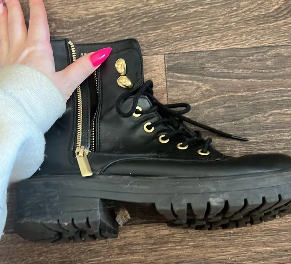 Lace Up Black Boots - Image 5