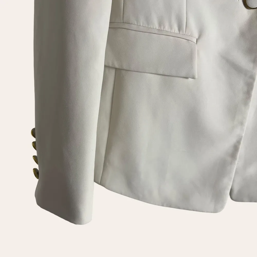 Milly Alexa Twill White Single Breasted Blazer Jacket Size 0 - Image 9