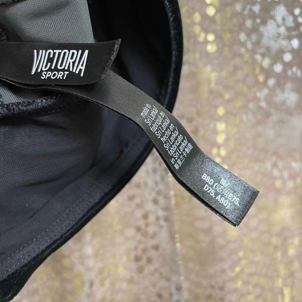 Victorias Secret Sport Dark Green Velvet Criss Cross Sports Bra, M - Image 4