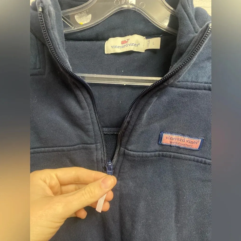 Vineyard Vines 100% Cotton Women’s Quarter Zip Pullover Sweatshirt Size Large - Image 3