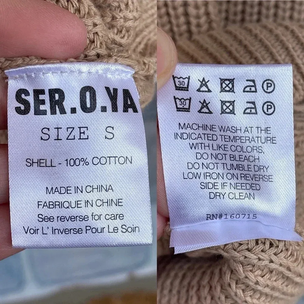 SER.O.YA Devin distressed Sweater dress in tan size small - Image 13