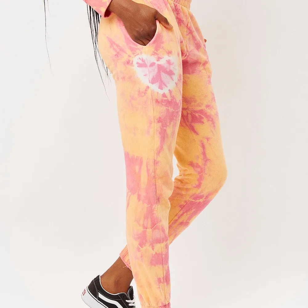 Frankies Bikinis Aiden Sweatpant Tie Dye Size XS Pink Orange - Image 2