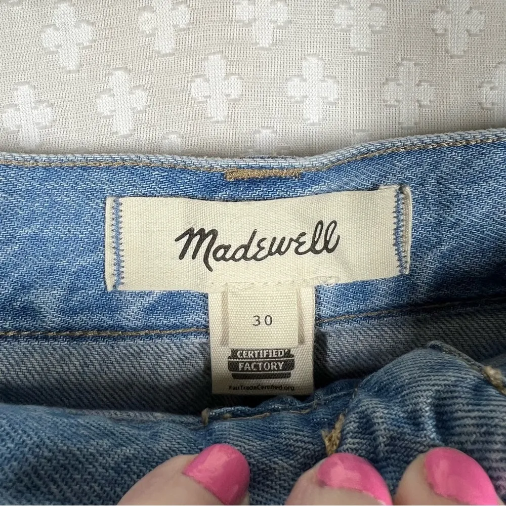 Madewell Light Wash Pleated Denim‎ Mini Skirt - Image 3