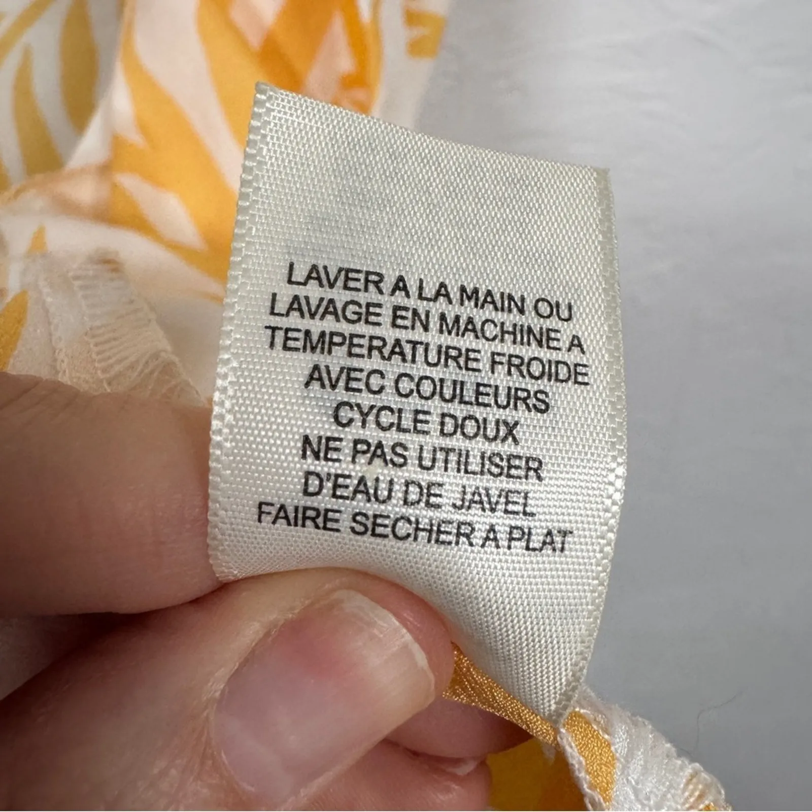 Maison Du Soir Orange White Tropical Leaf Print Kimono Cardigan XS S Beachy - Image 9